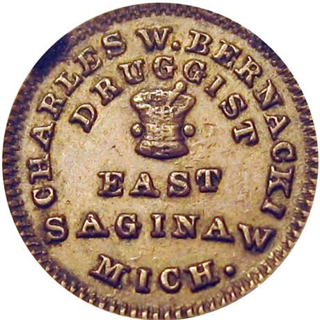 190  -  MI280A-2a R5 NGC XF45 BN East Saginaw Michigan Civil War token