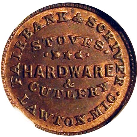 219  -  MI570A-4a R9 NGC MS64 BN Lawton Michigan Civil War token