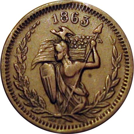 135  -  IL320E-2a R5 Raw VF Freeport Illinois Civil War token