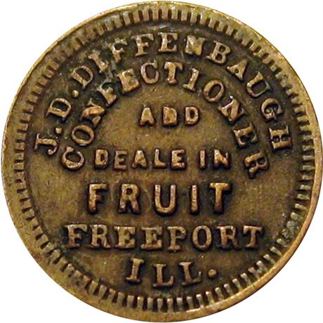 134  -  IL320C-1a R3 Raw FINE+ Freeport Illinois Civil War token