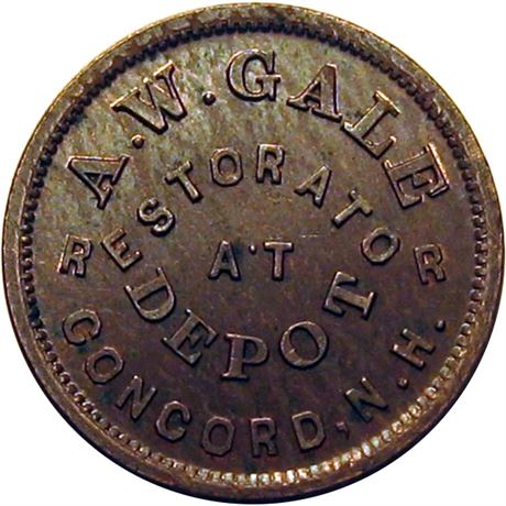 228  -  NH120A-1a R2 Raw MS62 Concord New Hampshire Civil War token