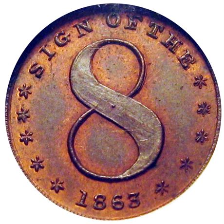 306  -  OH935C-1a R5 NGC MS64 BN Wilmington Ohio Civil War token