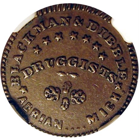 174  -  MI  5A-1a R4 NGC AU58 BN Adrain Michigan Civil War token