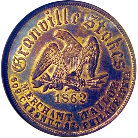320  -  PA750T-1b R6 NGC AU55 Philadelphia Pennsylvania Civil War token