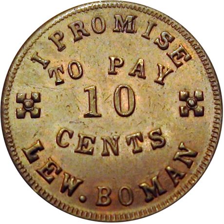 263  -  OH165 R-18a R7 Raw MS63 Cincinnati Ohio Civil War token