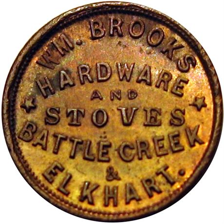 177  -  MI 60aA-3a R5 Raw MS64 Battle Creek Michigan Civil War token