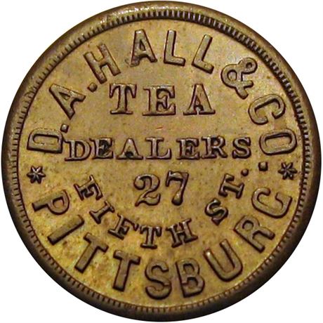322  -  PA765G-1a R5 Raw AU+ Pittsburgh Pennsylvania Civil War token