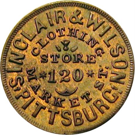 324  -  PA765U-1a R5 Raw MS62 Pittsburgh Pennsylvania Civil War token