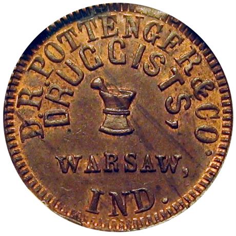 161  -  IN950C-1a R6 NGC MS63 BN Warsaw Indiana Civil War token