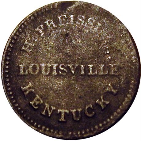 165  -  KY510J-1a R7 Raw VF Details Louisville Kentucky Civil War token