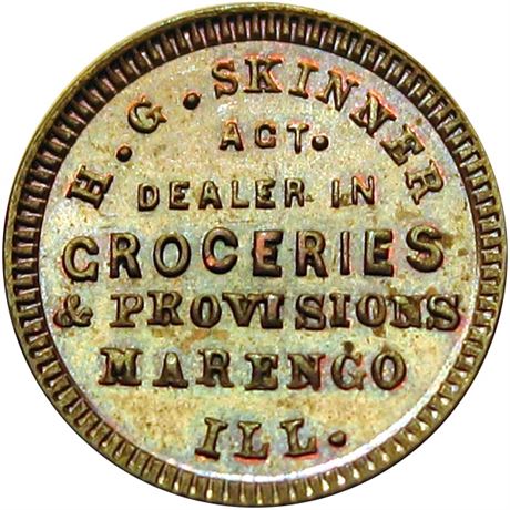 137  -  IL540A-1a R4 Raw MS63 Marengo Illinois Civil War token