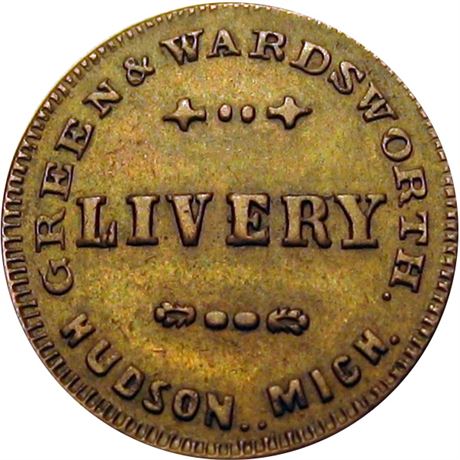 211  -  MI480D-1a R6 Raw AU Hudson Michigan Civil War token