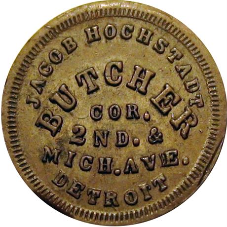 181  -  MI225AN-1a R7 Raw VF+ Detroit Michigan Civil War token