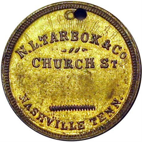 329  -  TN690Da-1bo R9 Raw AU+ Nashville Tennessee Civil War token Over Lincoln