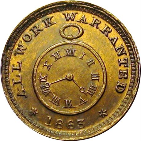 269  -  OH165CY- 26b R8 Raw AU+ Cincinnati Ohio Civil War token