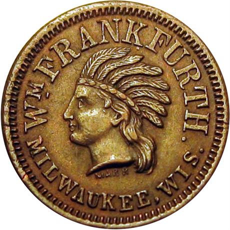 348  -  WI510 L-1a1 R5 Raw AU Milwaukee Wisconsin Civil War token