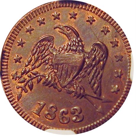 199  -  MI450G-2a R3 NGC MS63 BN Hillsdale Michigan Civil War token