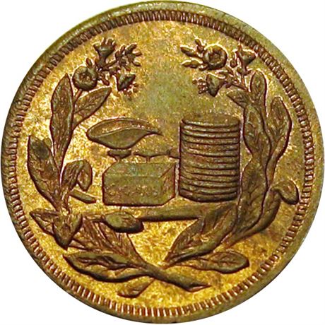 158  -  IN740B-4a R8 Raw MS64 Peru Indiana Civil War token