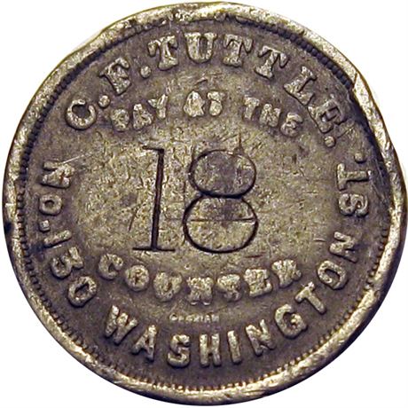171  -  MA115G-5e R6 Raw FINE Details Boston Massachusetts Civil War token