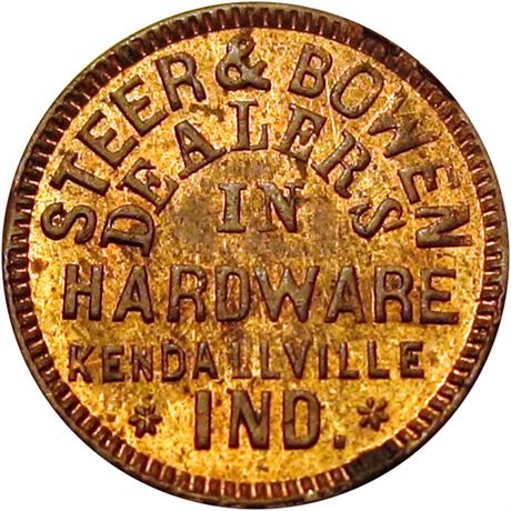 155  -  IN500R-1a R5 Raw MS63 Kendallville Indiana Civil War token