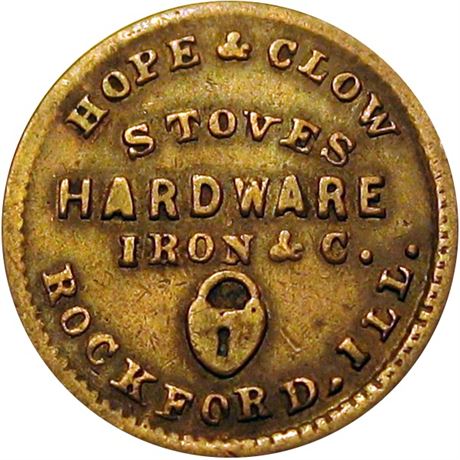 141  -  IL755C-2a R6 Raw VF Rockford Illinois Civil War token