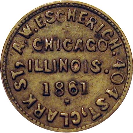 125  -  IL150 R-1a R4 Raw VF+ Chicago Illinois Civil War token
