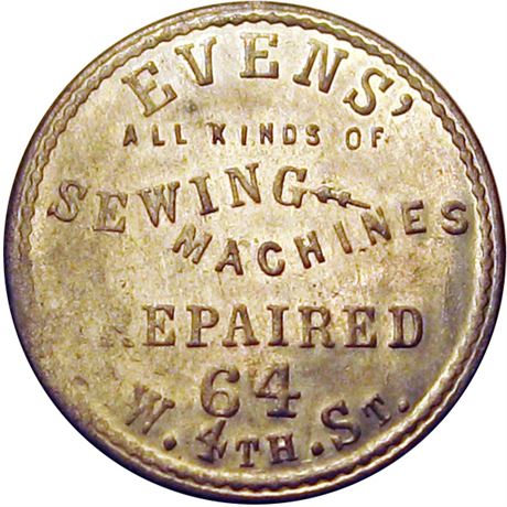 265  -  OH165AMa-2i R7 Raw AU+ Cincinnati Ohio Civil War token