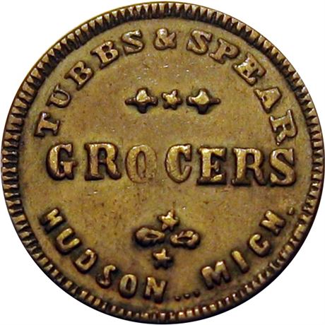 213  -  MI480G-1a R5 Raw EF Hudson Michigan Civil War token