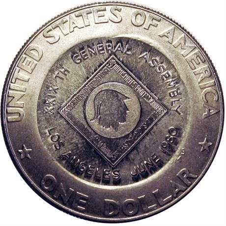 405  -  IAPN logo Los Angeles June 1980 on 1976-D Type One Eisenhower Dollar
