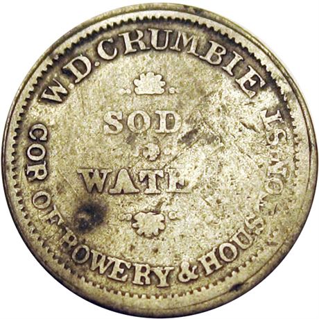 457  -  LOW 238A / HT-245A R7 Raw FINE New York Soda Water Hard Times token