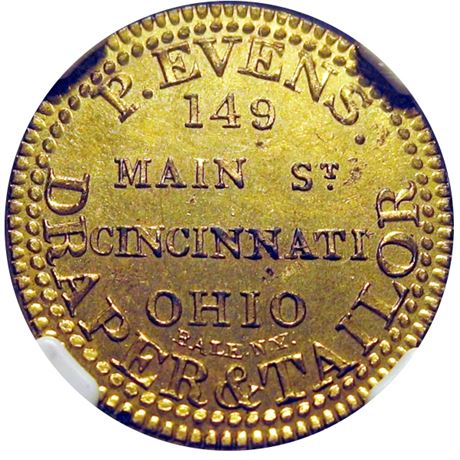 468  -  LOW 312B / HT-375B R8 NGC MS64 Cincinnati Ohio Hard Times token