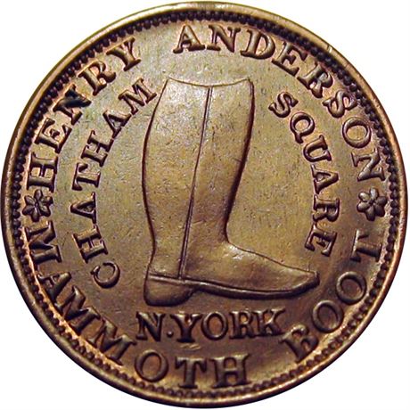 444  -  LOW 107 / HT-219 R2 Raw AU+ New York Hard Times token