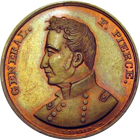585  -  FP 1852-1 Cu  Raw MS64 Franklin Pierce Political Campaign token