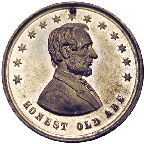 582  -  AL 1864-04 WM  Raw AU Details Abraham Lincoln Political Campaign token