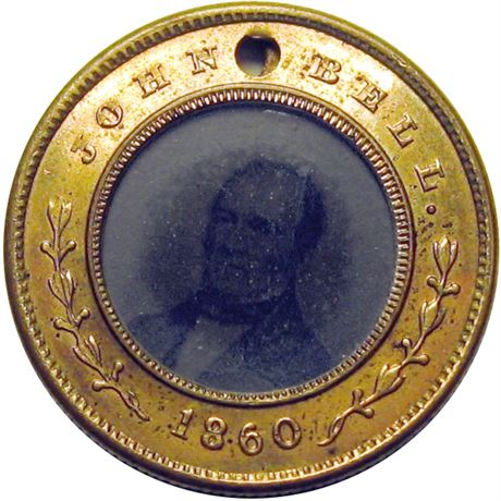 590  -  JBELL 1860-28 Ferro  Raw AU+ John Bell Political Campaign token