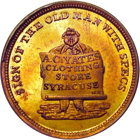 556  -  MILLER NY 1033  Raw MS65 Syracuse New York Merchant token