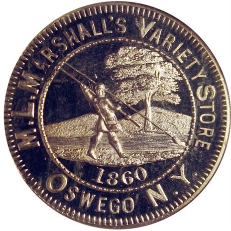 553  -  MILLER NY 1010  NGC MS66 DPL Oswego New York Merchant token Coin Dealer