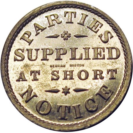490  -  MILLER MA  17A  Raw MS64 Boston Massachusetts Merchant token