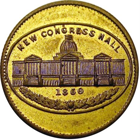 521  -  MILLER NY  502  Raw MS64  New York Merchant token