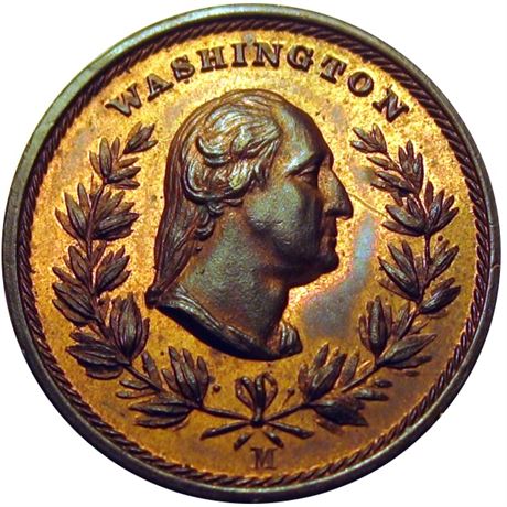 491  -  MILLER MA  55  Raw MS64 Boston Massachusetts Merchant token Washington