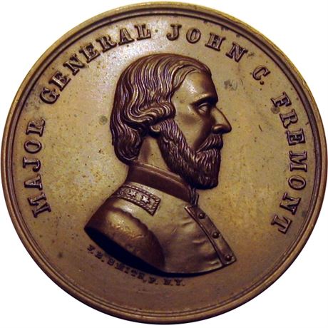 592  -  JF 1864-03 Cu  Raw MS62 John Freemont Political Campaign token