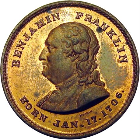 632  -  Merriam Benjamin Franklin Medal  Raw MS63