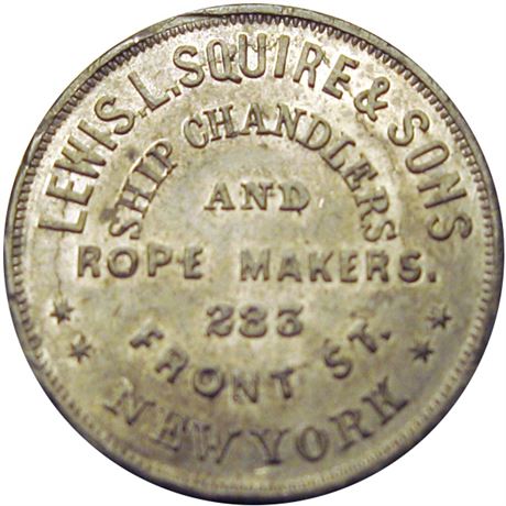 539  -  MILLER NY  836  Raw MS62  New York Merchant token