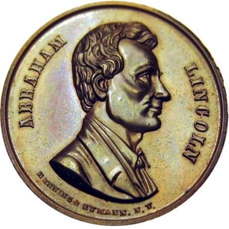 577  -  AL 1860-06 Cu  Raw MS62 Abraham Lincoln Political Campaign token