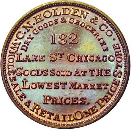 482  -  MILLER IL 15  Raw MS62 Chicago Illinois Merchant token