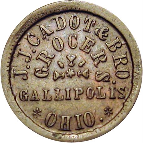 307  -  OH345B-1a R5 Raw EF+ Gallipolis Ohio Civil War token