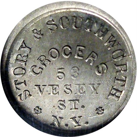 276  -  NY630BV-19j R9 NGC MS64 German Silver New York Civil War token