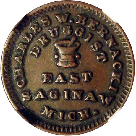 212  -  MI280A-2a R5 NGC XF45 BN East Saginaw Michigan Civil War token