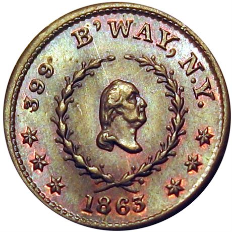 265  -  NY630BB-14a R6 NGC MS65 BN  New York Civil War token