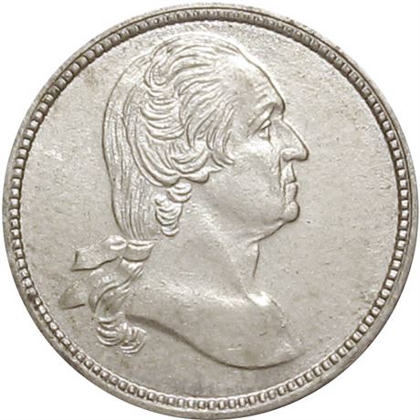 41  -  123/0 f R5 Raw MS63 George Washington Patriotic Civil War token